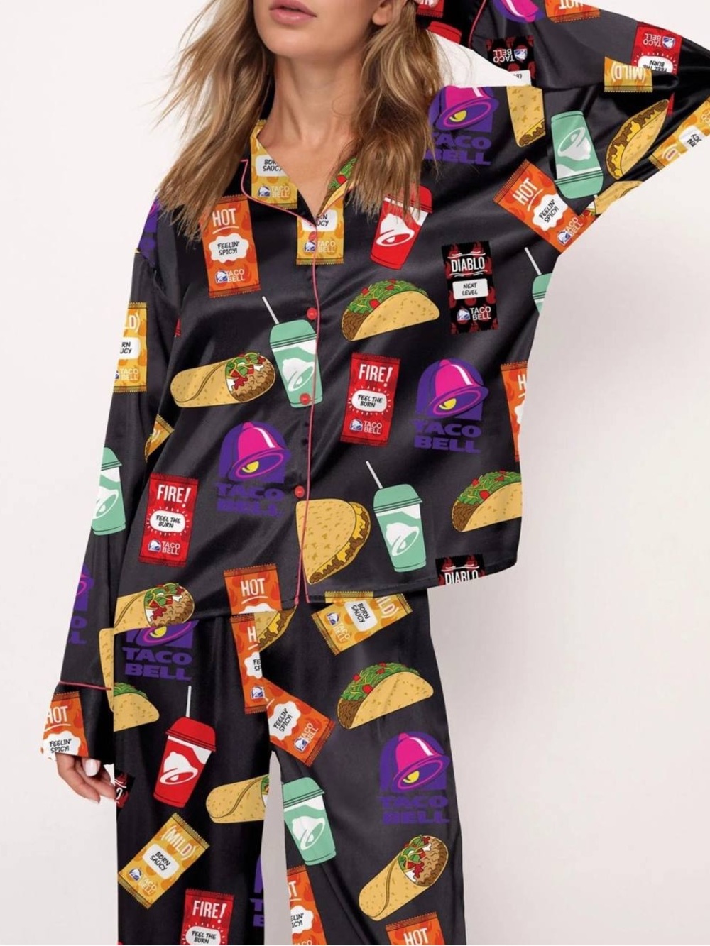 Sheshow Fast Food Print PJ Set For Women XS